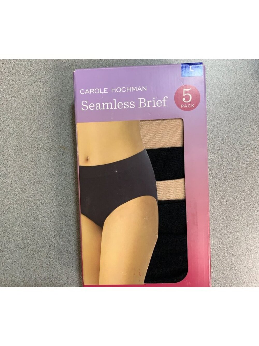 NWT Carole Hochman Seamless Briefs 5 Pack Women's L Black & Beige
